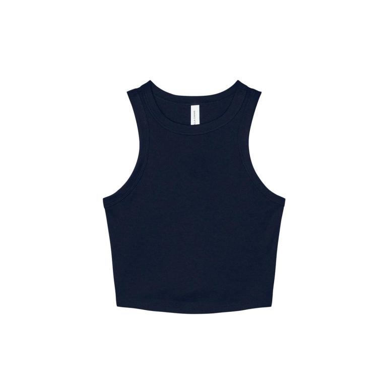 Women’s micro rib racer tank Solid Navy Blend