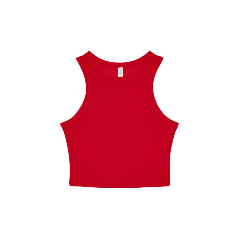 Women’s micro rib racer tank Solid Red Blend