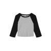 Women’s micro rib 3/4 raglan baby t-shirt Athletic Heather/Black