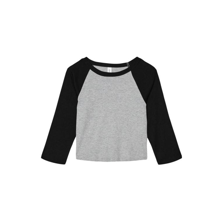 Women’s micro rib 3/4 raglan baby t-shirt Athletic Heather/Black