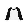 Women’s micro rib 3/4 raglan baby t-shirt White/Black