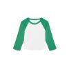 Women’s micro rib 3/4 raglan baby t-shirt White/Kelly