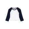 Women’s micro rib 3/4 raglan baby t-shirt White/Navy