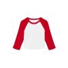 Women’s micro rib 3/4 raglan baby t-shirt White/Red