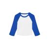 Women’s micro rib 3/4 raglan baby t-shirt White/True Royal