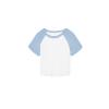 Women’s micro rib raglan baby t-shirt White/Baby Blue