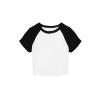 Women’s micro rib raglan baby t-shirt White/Black