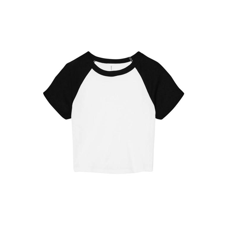 Women’s micro rib raglan baby t-shirt White/Black