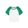 Women’s micro rib raglan baby t-shirt White/Kelly