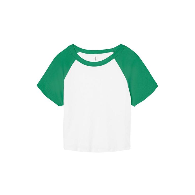 Women’s micro rib raglan baby t-shirt White/Kelly