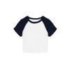 Women’s micro rib raglan baby t-shirt White/Navy