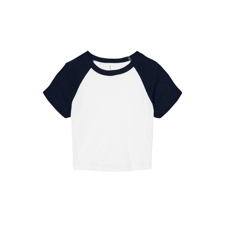 Women’s micro rib raglan baby t-shirt White/Navy