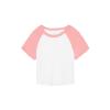 Women’s micro rib raglan baby t-shirt White/Pink