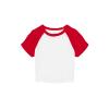 Women’s micro rib raglan baby t-shirt White/Red