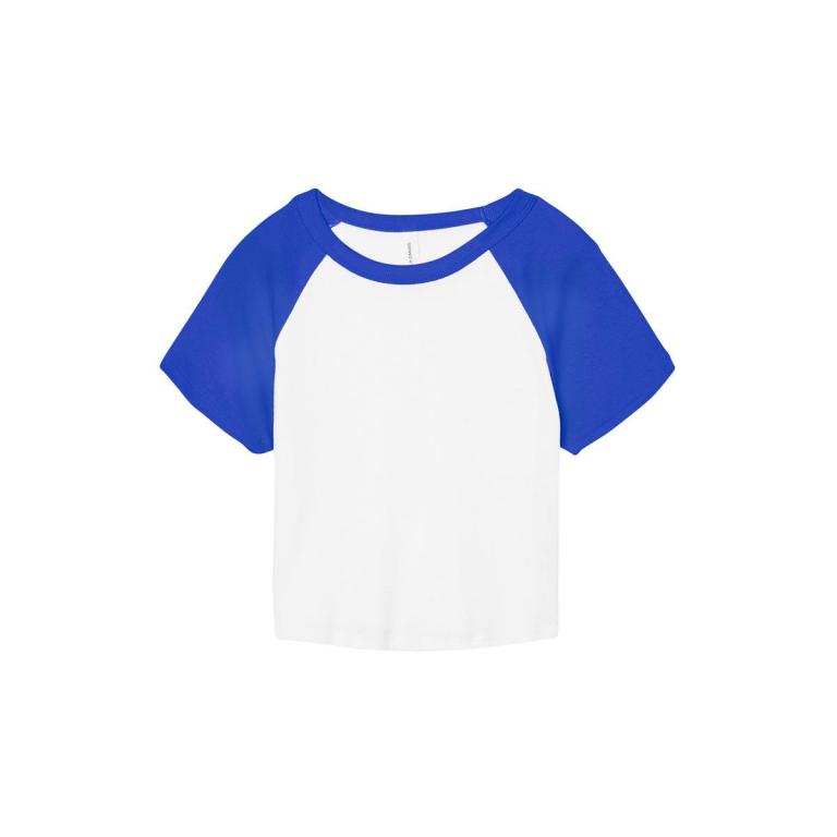 Women’s micro rib raglan baby t-shirt White/True Royal