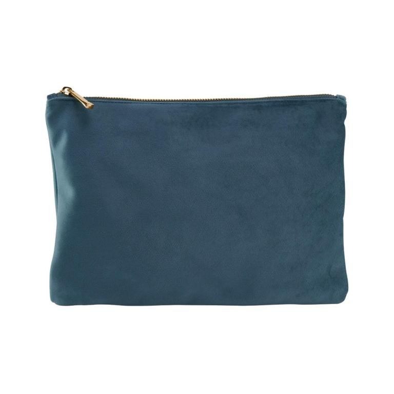 Velvet accessory pouch Blue Topaz