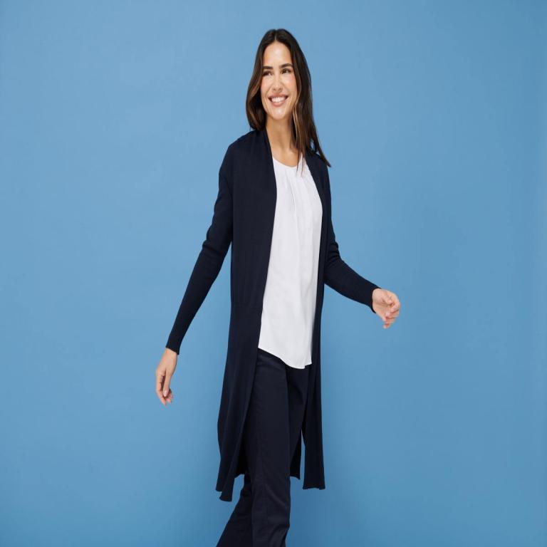 Women's longline open cardigan