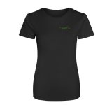 Just Train Ladies Poly Cool T-Shirt (Black) - xs