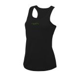 Just Train Ladies Poly Vest Top (Black) - xs