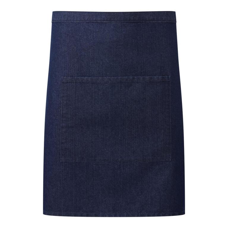 ‘Colours collection’ mid-length pocket apron Indigo Denim