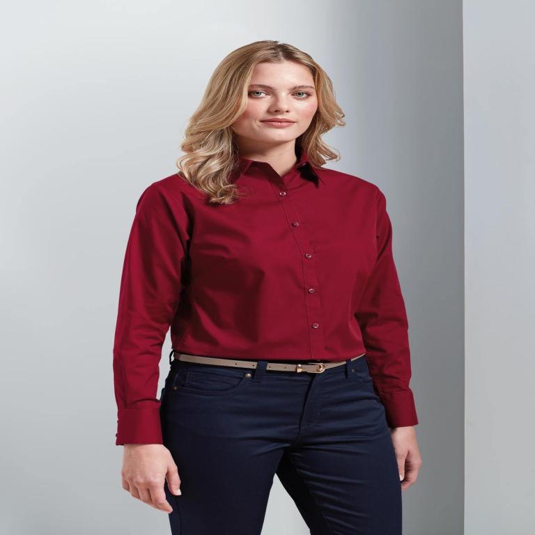 Women's poplin long sleeve blouse