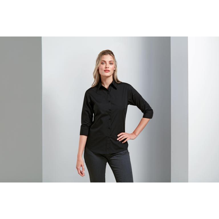 Women's ¾ sleeve poplin blouse