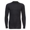 Merino wool crew neck long sleeve top Black