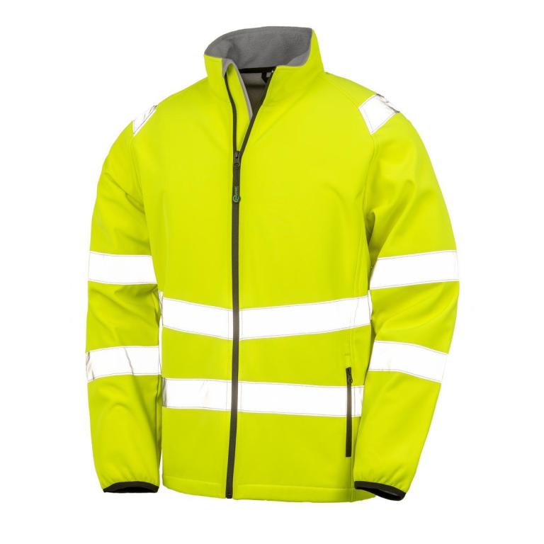 Recycled 2-layer printable safety softshell Fluorescent Yellow