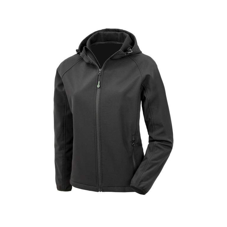 Women’s recycled 3-layer printable hooded softshell Black