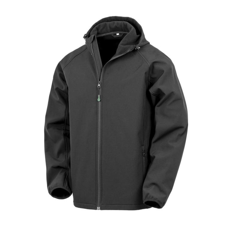 Recycled 3-layer printable hooded softshell Black