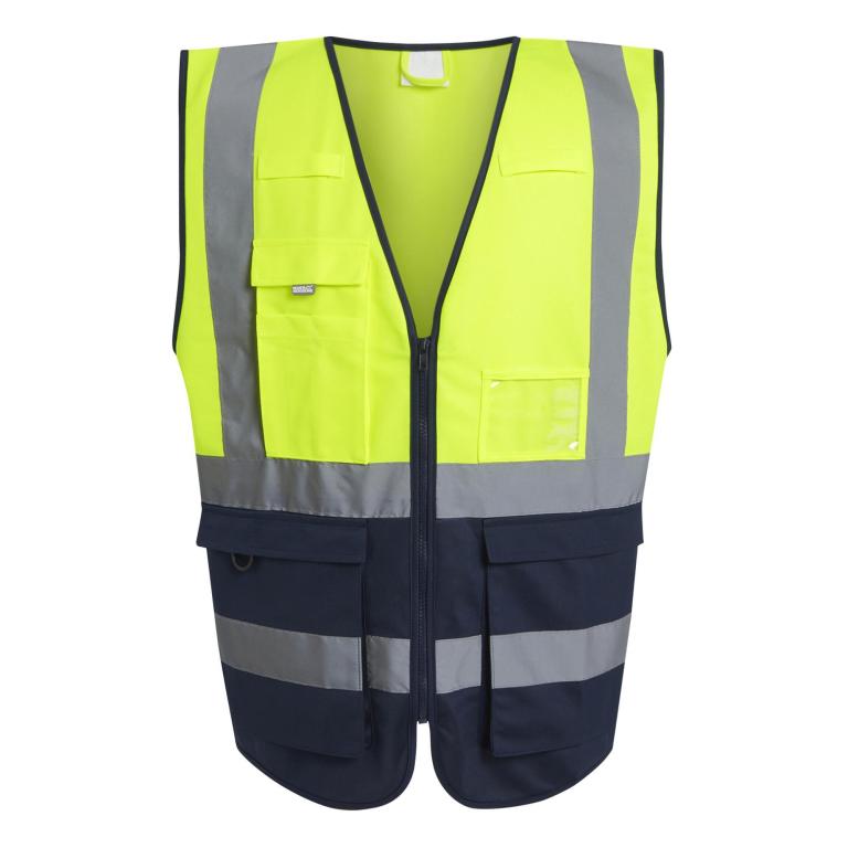 Pro hi-vis executive vest Yellow/Navy