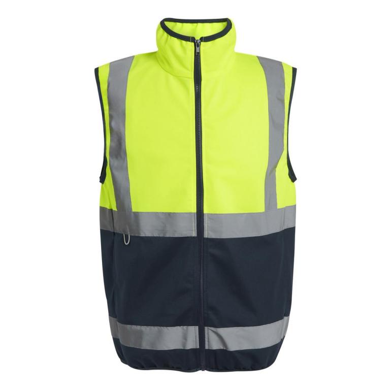 Pro hi-vis full-zip gilet Yellow/Navy