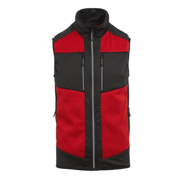 E-Volve unisex knit-effect stretch bodywarmer Classic Red/Black