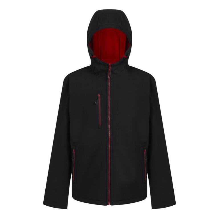 Navigate 2-layer hooded softshell jacket Black/Classic Red