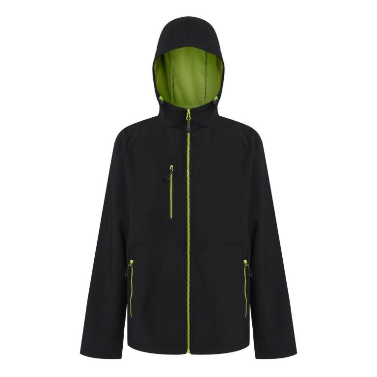 Navigate 2-layer hooded softshell jacket Black/Lime