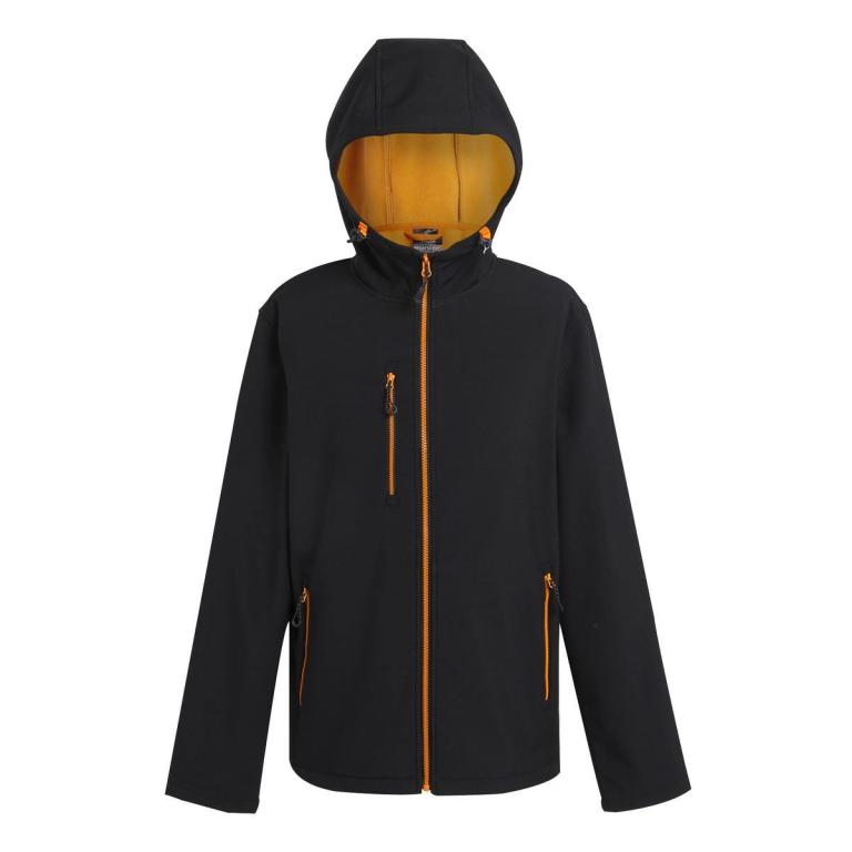 Navigate 2-layer hooded softshell jacket Black/Orange Pop